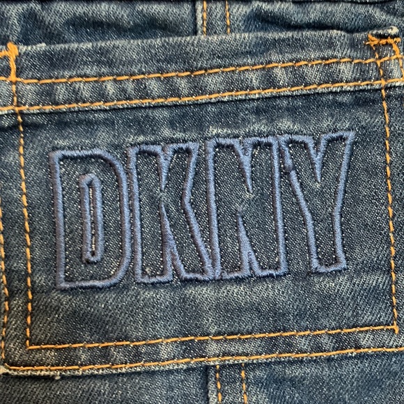 DKNY. Child’s 3T overalls. Distressed. Like new. Ripped Jean overalls. - Picture 2 of 10